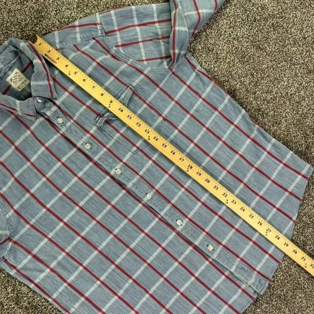 Levis Selvedge Blue Red‎ Plaid Button Up Long Sleeve Shirt Mens XX-Large Casual